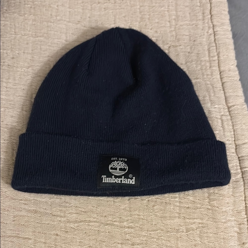 Timberland boys son wore when he was 8  Dark Blue Knit Beanie